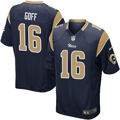 Nike Rams #16 Jared Goff Navy Blue Team Color Youth Stitched NFL Elite Jersey